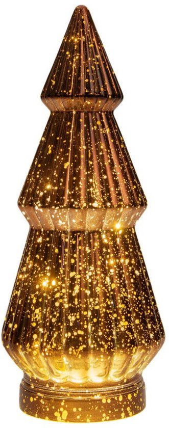 Annas collection - Boompje glas LED 23,5x10 cm brons