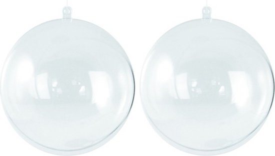 Hobby/diy kerstballen - 10x st - transparant - D6 cm - kunststof - knutselen - kerstballen maken