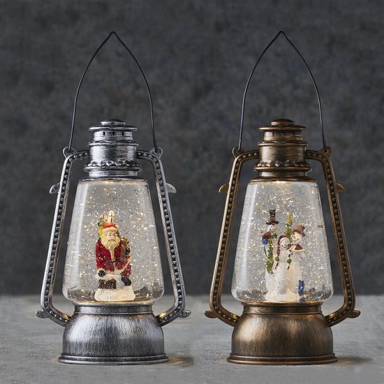 Luca Lighting - Lantern Snowman | warm white led battery operated | Only 1 l15,5xw11xh24cm - Woonaccessoires en seizoensgebondendecoratie