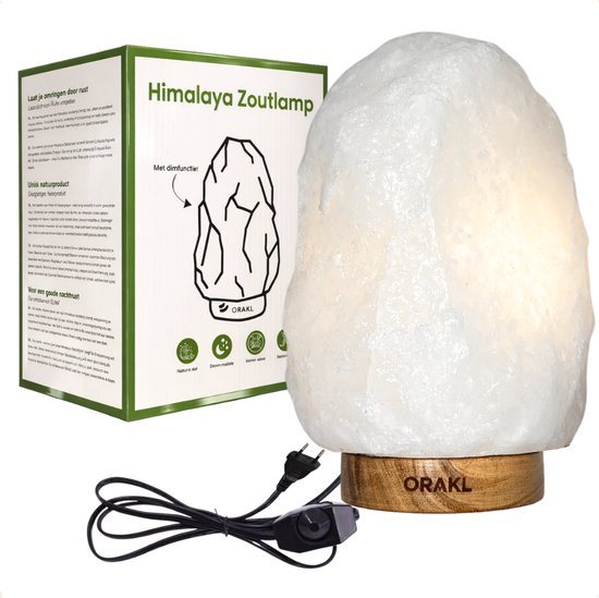 Dimbare Himalaya Zoutlamp Bliss - 6-8 KG en ca. 28 cm - Nachtlamp - Tafellamp - Cadeauverpakking
