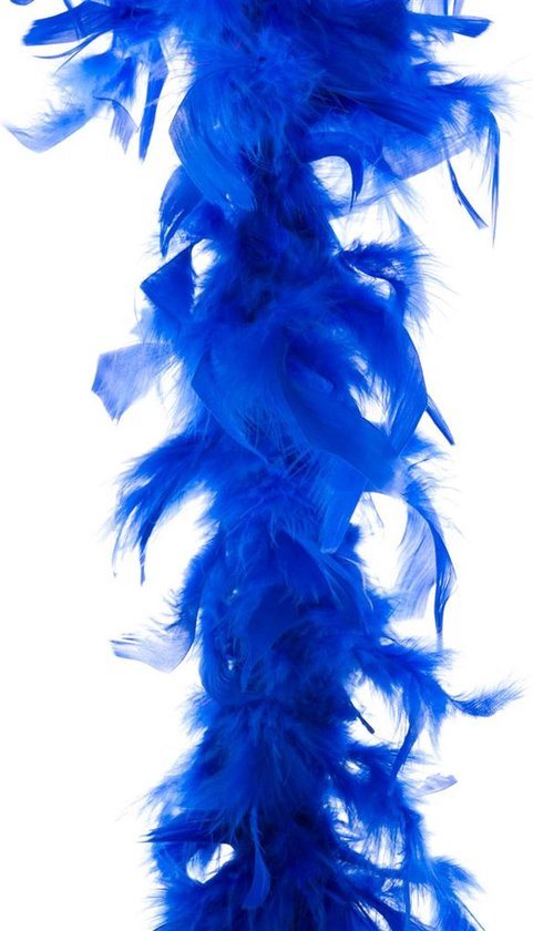 Boa kerstslinger - veren - blauw - 200 cm - kerstversiering - slingers - kerstboomversiering
