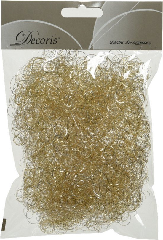 Decoris Engelenhaar - synthetisch - champagne - 2 x 13,5 x 20 cm - kerstversiering - kerstboomversiering