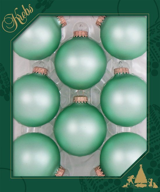 Krebs Kerstballen - 8x - velvet groen - glas - 7 cm - kerstboomversiering