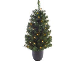 Kunst kerstboom Imperial - In pot - met verlichting - 50 LED - 90 cm