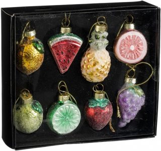 Mica Decorations Decoratie ornament fruit groen 8 stuks