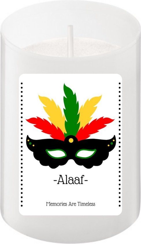 Carnaval Kaarsje "Alaaf!" | Rood, Geel, Groen | Perfect voor Prins of Prinses Carnaval | 24 Branduren