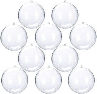 10x Transparante Vulbare Kerstballen 70 mm – Kunststof Acrylballen Herbruikbaar – DIY Decoratieballen voor Kerstboom, Feest & Bruiloft