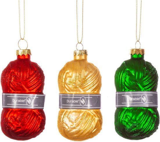 Knotje wol kerstbal (set3) - Sass & Belle