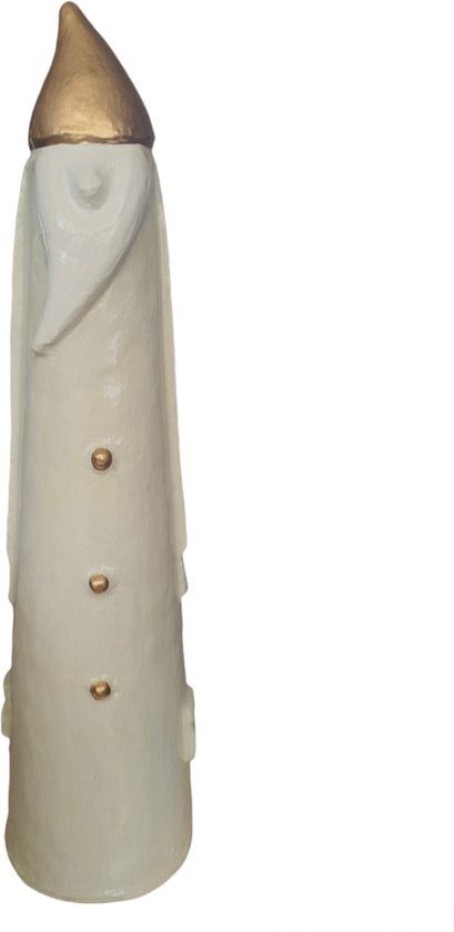 House of Seasons Decoratieve beeld kerstman wit H58xD15,5cm