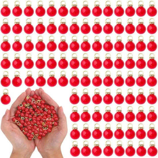 Kerstballen, 1 cm imitatieparels, kleine kerstballen om op te hangen, lichte en veelzijdige kerstboomversiering, mini-kerstballen voor binnen en buiten, feestelijke decoratie