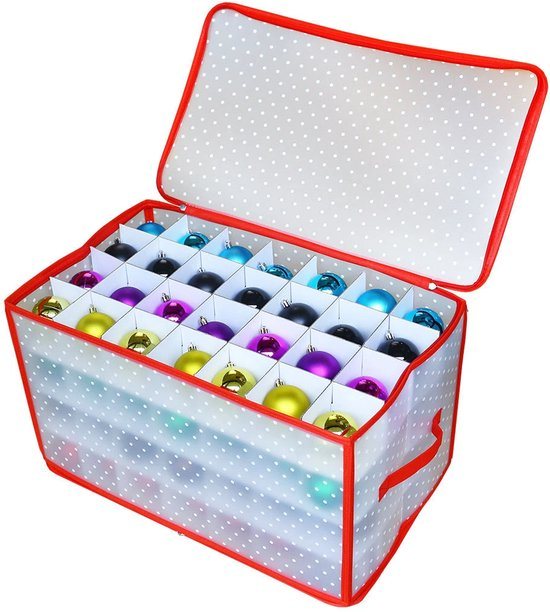 XL Opbergdoos voor Kerstballen - 112 Vakken - Doos voor Kerstversieringen