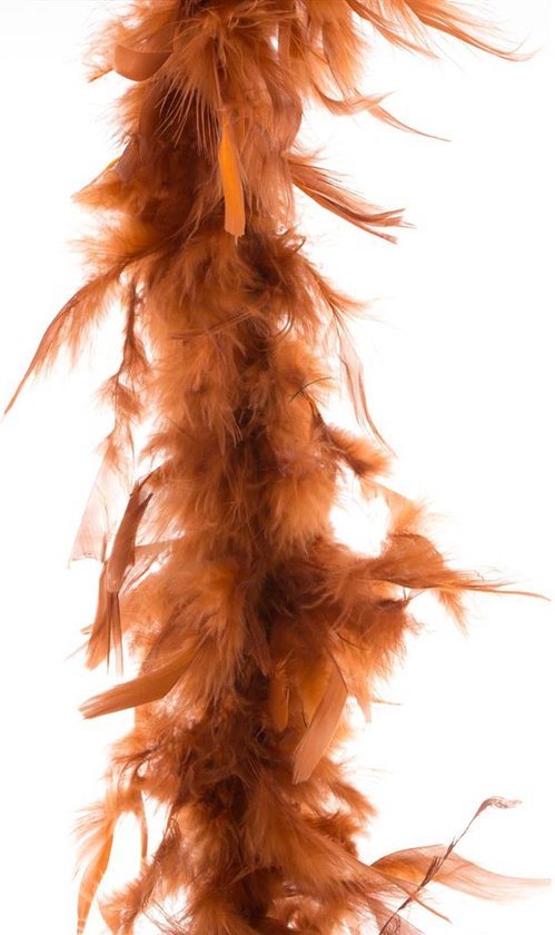 Carnaval verkleed veren Boa - 1x - kleur koper - 2 meter - Verkleedkleding accessoires - 45 grams