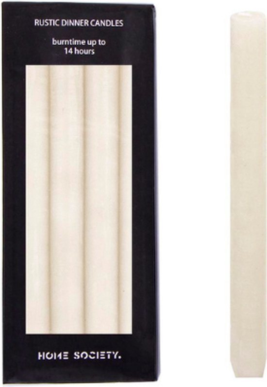 Home Society kaars - Dinner Kaarsen - Kerst kaars - Wit/White - 2.5 * 25 CM