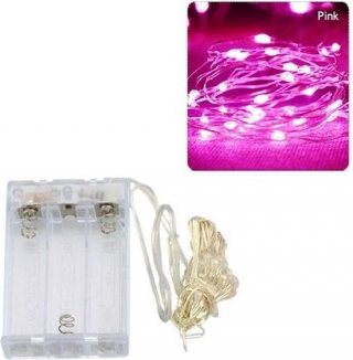 Kerstverlichting 5 Meter - Roze - Op Batterij