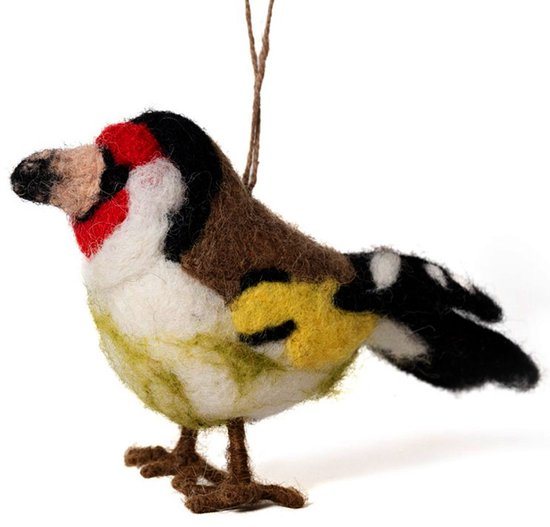 Hanger Vilt Vogel - Puttertje - 15x8cm - Homedeco - Handmade&Fairtrade
