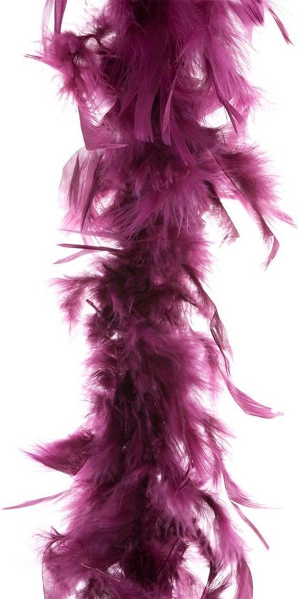 Boa kerstslinger - veren - bordeaux rood - 200 cm - kerstversiering - slingers - kerstboomversiering