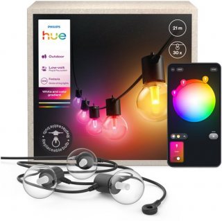 Philips Hue Festavia outdoor lichtsnoer met globe-lampen – 21 meter – 30 lampen