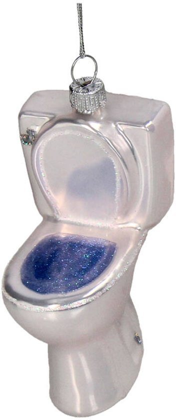 HD CollectionGlazen kerstornament kerst hanger toilet pot wc 9.6 cm