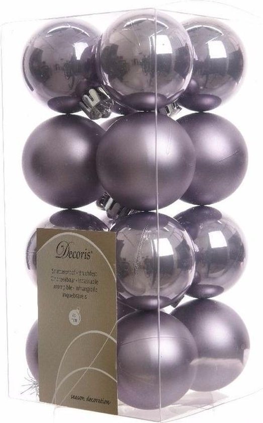 Decoris kerstballen - 16 stuks - 4cm - kunststof