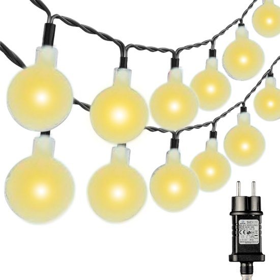 JPro Blurry 100 Warm Wit LED Lichtsnoer Buiten op Netstroom 15 meter Tuinverlichting - Buiten Lichtslinger Waterdicht en Energiezuinig - 100 LED Lampen Tuin Verlichting Met Stekker - 15+2m - ø2,5cm