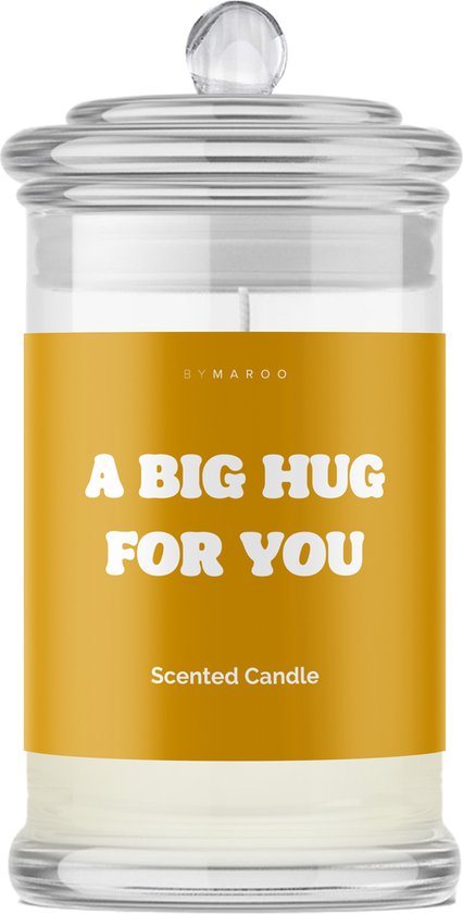 Lief Verjaardag Cadeau Vrouw - By Maroo Geurkaars Cotton in Glas - Beterschap Big Hug - Liefdes cadeau vrouwen, moeder, vriendin, zus, oma, mama - Cadeautjes voor Haar Hem Volwassenen