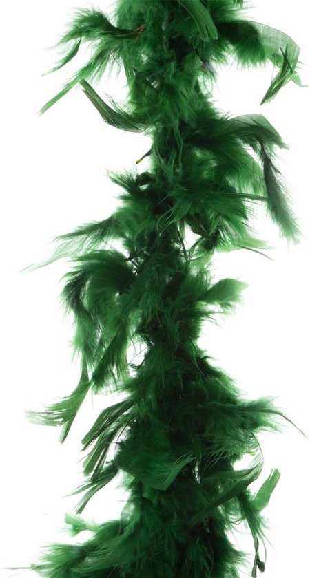 Boa kerstslinger - veren - donkergroen - 200 cm - kerstversiering - slingers - kerstboomversiering