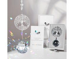 Troostgeschenk met Kristallen Bol en Levensboom Hanger - Moderne Herinnering