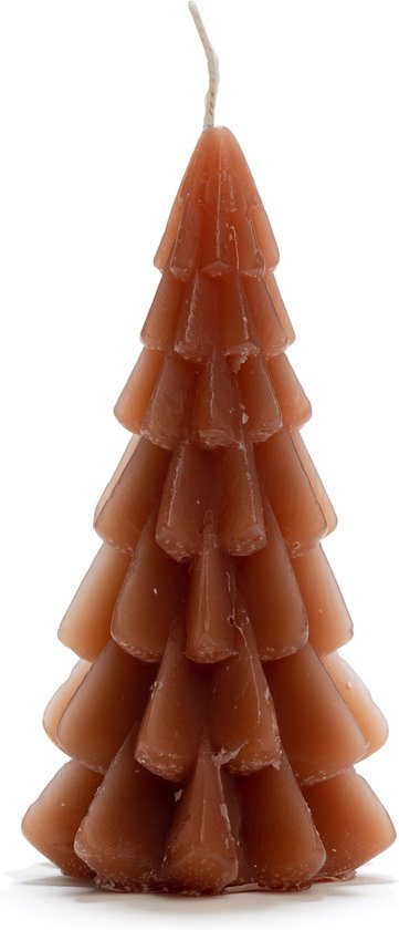 Rustik Lys Kerstboom Kaars - Roest - 6.3 x 12 cm - 13 branduren