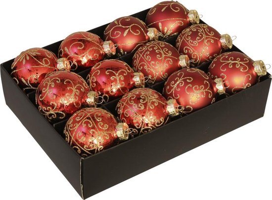 Glazen kerstbal - zeer luxe en decoratief - 24 stuks