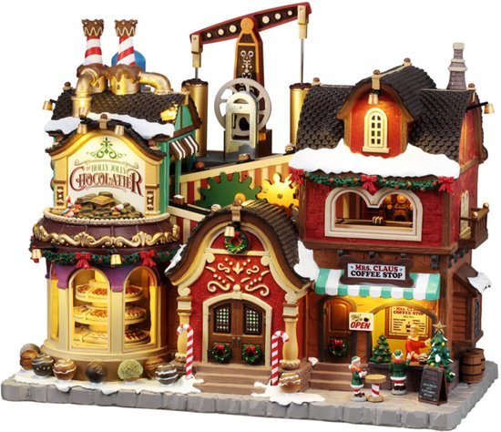 Lemax - Holly Jolly Chocolatier & Mrs. Claus Coffee Shop - Animatie