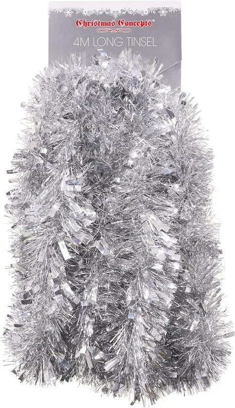 Luxe Kerst Guirlande 4 Meter Dikke en Fijne Slag - Zilveren Kerstversiering
