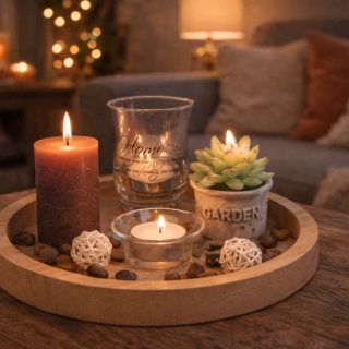 Natuurlijk houten decoratiebord – Set van 2 – Tijdloos design – Geschikt als decoratie of dienblad – Perfect voor rustieke en moderne interieurs