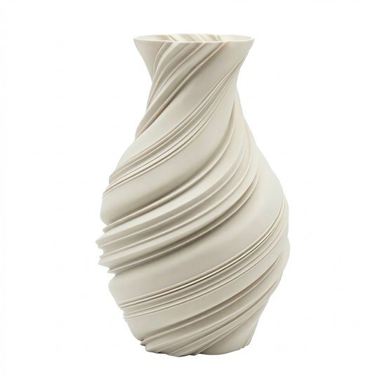 Luxe Designvaas Auréva | Voor Droogbloemen | 24 cm | Off-white | Moderne Woonkamer Decoratie | Japandi