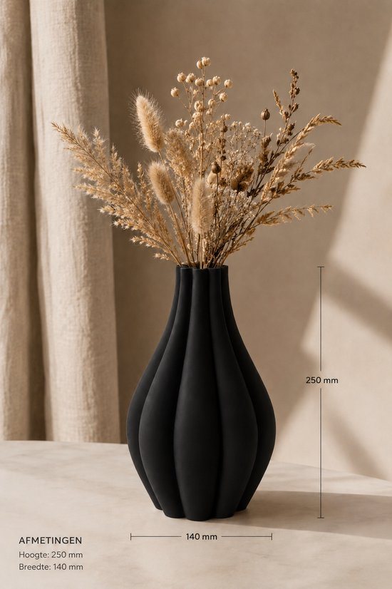 Design Vaas 25 cm – Organische Japandi Vaas – Scandinavische Minimalistische Woondecoratie