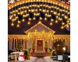 MUPOO Lichtgordijn Kerstverlichting binnen 10 Meter 400LEDS -Gordijnverlichting buiten -ijspegel verlichting- 8 Modi - Timer- KerstLichtslinger -Poortdecoratie