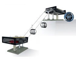 Jaegerndorfer - 84483 Kabelbaan Profi D-Line Zwart/Geel Miniatuur Model - 1:32 - Kerstdorp