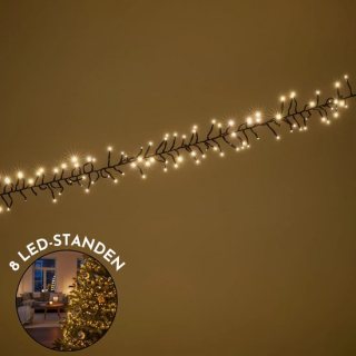 Lighto Kerstboomverlichting voor boom 1,2 – 1,5 m - 768 LED's - Kerstverlichting Binnen 7,6 m - 8 Functies - Clusterverlichting - Warm Wit