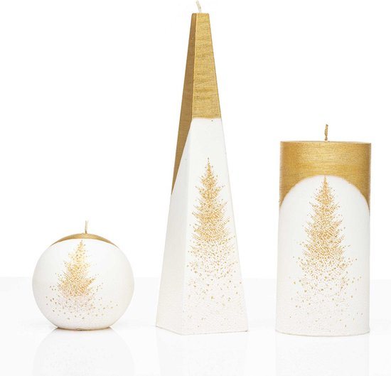 Kaarsen - Set Handgeschilderd - Kerstboom - Kerst - Kaars