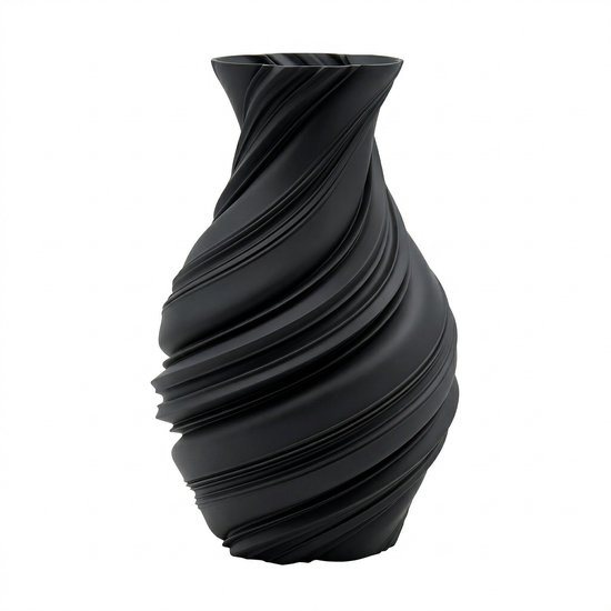 Luxe Designvaas Auréva | Voor Droogbloemen | 24 cm | Mat zwart | Moderne Woonkamer Decoratie | Japandi