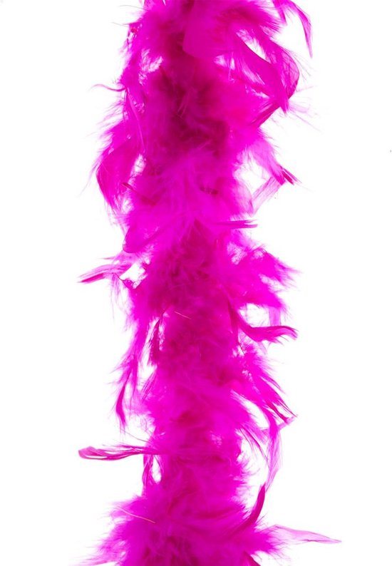 Boa kerstslinger - veren - fuchsia roze - 200 cm - kerstversiering - slingers - kerstboomversiering