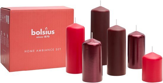 Bolsius - Gladde Stompkaarsen set - Rood