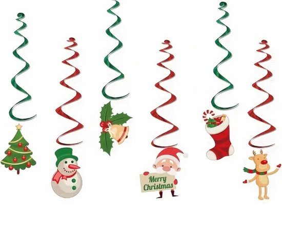 Kerstslingers – Feestelijke Hangdecoratie (6-delig) - kerst versiering - sneeuwpop - kerstboom - slinger kerst - Slinger - kerst decoratie - feestdagen - Merry Christmas - kerst - versiering voor kerst