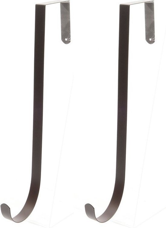 Decoris Kerstkrans hanger - 2x stuks - 28 cm - ijzer - kerstkransen ophangen - deurhanger/haak - deurhanger