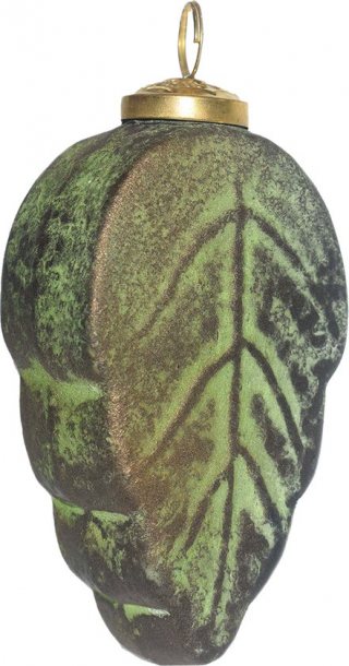 Clayre & Eef Kerstbal Overig 7x4x13 cm Groen Bruin Glas Kerstballen