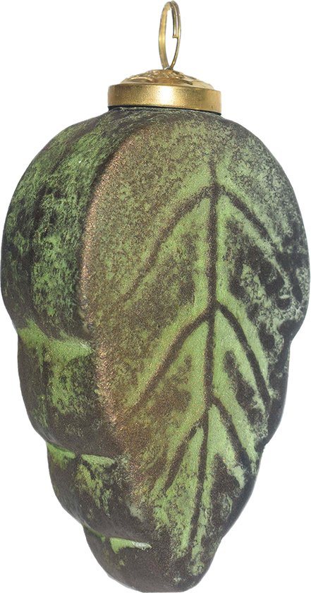 Clayre & Eef Kerstbal Overig 7x4x13 cm Groen Bruin Glas Kerstballen