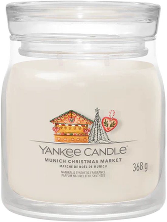 Yankee Candle - Munich Christmas Market Medium Geurkaars - 50 branduren - 2 lonten