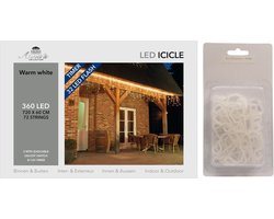 IJspegelverlichting met timer en knipper functie 360 lampjes inclusief dakgoot haakjes - Lichtsnoeren - Kerstverlichting