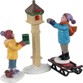 Lemax - The Bird Feeders, Set Of 3 - Kersthuisjes & Kerstdorpen