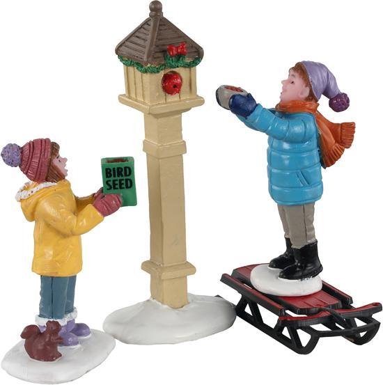Lemax - The Bird Feeders, Set Of 3 - Kersthuisjes & Kerstdorpen