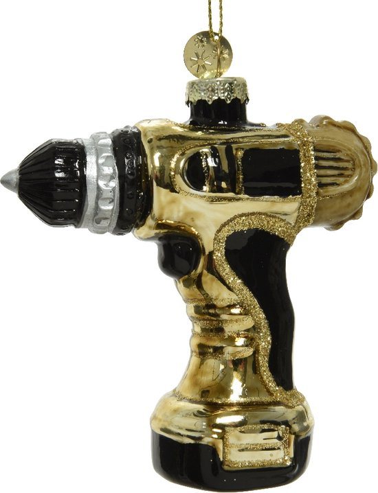 Ornament glas l9.20b3.80h10cm zwart